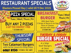 Blasters Eating Out Special Offers Mossel Bay